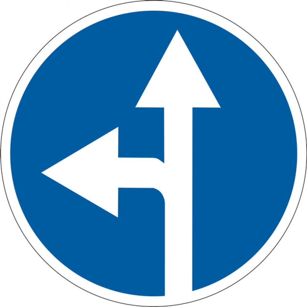 Road Sign 4 5 Traffic Straight Or Left